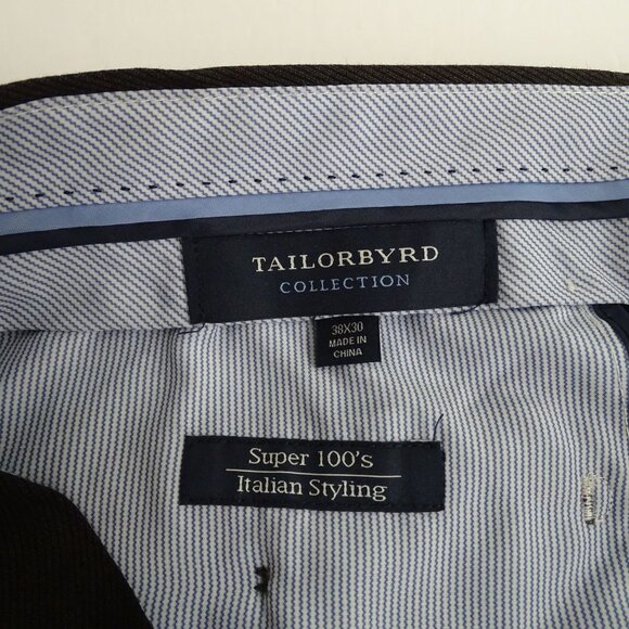 Tailorbyrd Collection Wool Dress Pants Men Size 38 X 30 Super 100s Italian Styli - Picture 5 of 13
